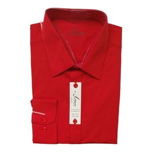 MEN'S ARTURO LUXURY LIFESTYLE RED SLIM FIT DRESS SHIRT.